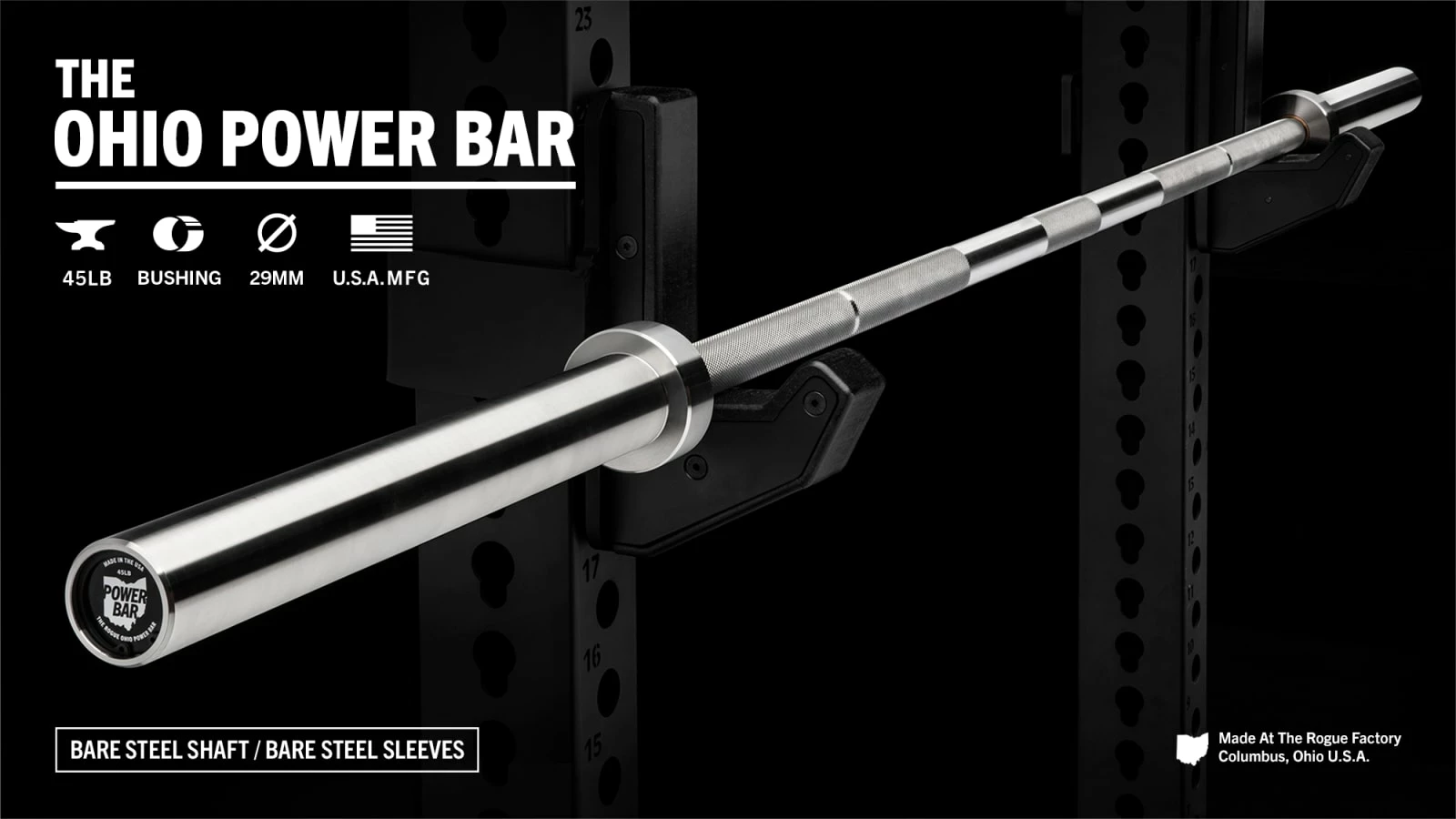 Rogue Fitness Rogue 45LB Ohio Power Bar - Bare Steel
